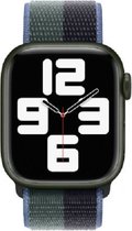 Apple Watch Geweven Sportbandje  voor de Apple Watch 1-8 / SE - 41mm Middernacht / Eucalyptus
