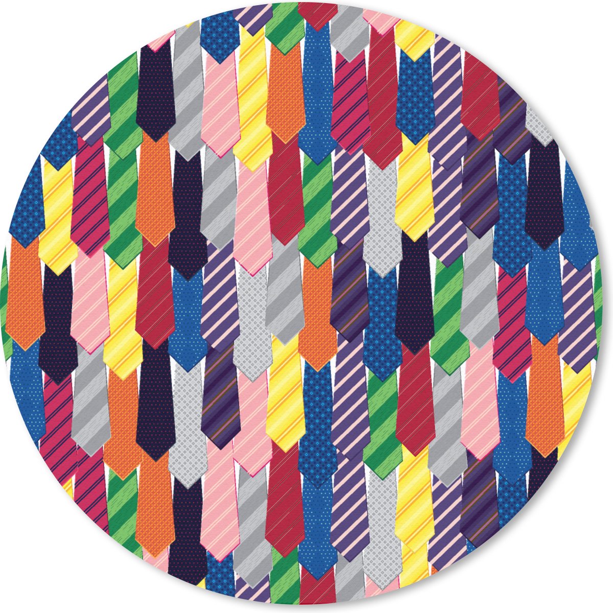 Muismat rond 20x20 cm - Mousepad Stropdas - Regenboog - Patronen - Ronde muismatten