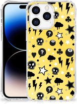 Case Geschikt voor Apple iPhone 14 Pro Max GSM Hoesje met doorzichtige rand Punk Yellow