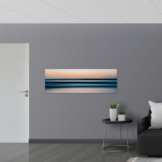 WallClassics - Drapeau - Mer calme et ondulante - Photo sur polyester 150 x 50 cm