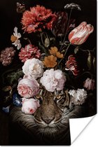 Poster Bloemen - Jan Davidsz de Heem - Tijger - Schilderij - Stilleven - Oude meesters - 20x30 cm