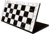 Inklapbaar schaakbord zwart/wit - hout - Maat XXL 43cm - Meerdere varianten schaakborden