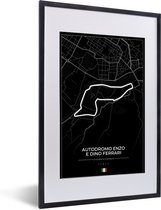 Fotolijst incl. Poster - F1 - Racebaan - Italië - Zwart - Autodromo Enzo e Dino Ferrari - Zwart - 40x60 cm - Posterlijst