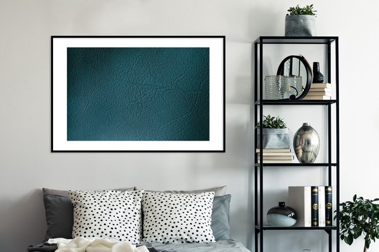 Image encadrée - Cadre photo structure cuir vert foncé 120x80 cm - Affiche encadrée (Décoration murale salon / chambre)