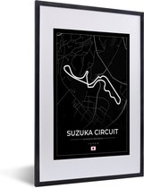 Fotolijst incl. Poster - F1 - Racing - Japan - Suzuka Circuit - Racebaan - Zwart - 40x60 cm - Posterlijst