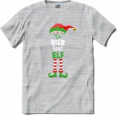 Foute kersttrui - Bier haal kerstelf - T-Shirt - Heren - Donker Grijs - Gemêleerd - Maat XL