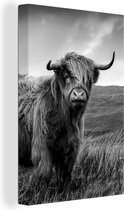 Tableau sur toile Scottish Highlander - Berg - Water - Nature - Vache - 90x140 cm - Décoration murale
