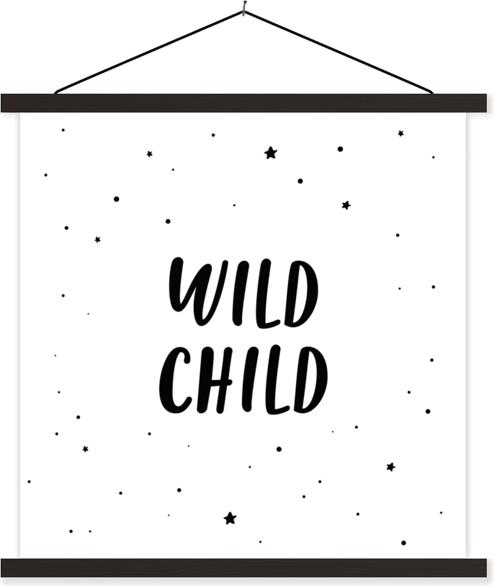 Schoolplaat kinderen - Quotes - Wild child - Baby - Kinderen - Tekst - Muurdecoratie - Kinderkamer decoratie - Schoolplaat quotes - 120x120 cm