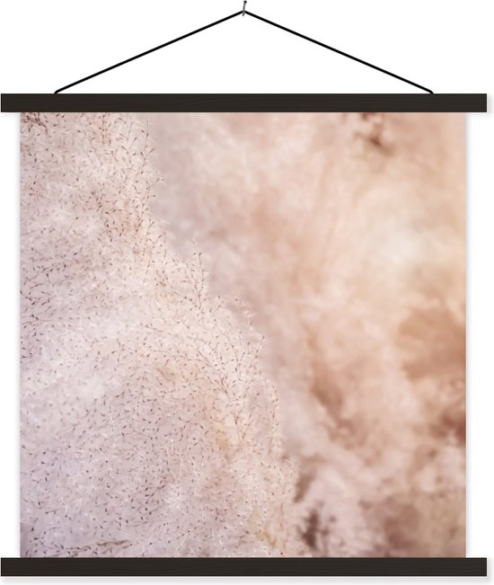 Posterhanger incl. Poster 60x60 cm - Schoolplaat - Pampasgras - Structuur - Planten - Natuur - Textielposter - Zwarte latten