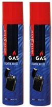 Aansteker gas - Set van 2 - Navulbaar - 180ml - Om bij te vullen - Butaan gas - Gasfles