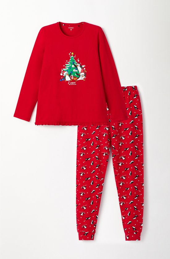 advocaat Ontaarden Overtollig Woody pyjama meisjes/dames - rood - kerst - 222-1-CPB-Z/407 - maat M |  bol.com