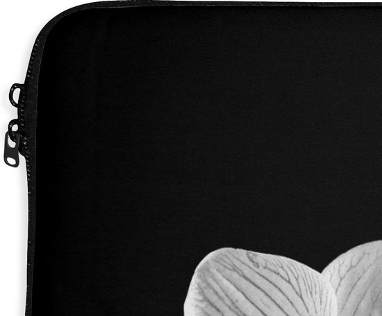 Housse pour ordinateur portable 17 pouces - Orchidée - Fleurs - Zwart - Rose - Boutons - Housse pour ordinateur portable - Dimensions intérieures 42,5x30 cm