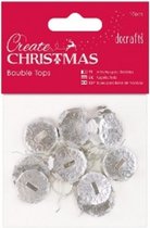 Docraft create christmas bauble tops zilver (10st in zakje)