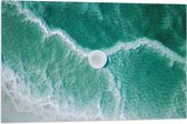WallClassics - Drapeau - Vagues Witte dans la Mer Verte - Photo 90x60 cm sur Drapeau Polyester