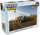 Puzzel Trekker - Aanhanger - Mais - Groen - Platteland - Legpuzzel - Puzzel 1000 stukjes volwassenen