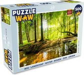 Puzzel Bos - Landschap - Water - Bomen - Zon - Groen - Natuur - Legpuzzel - Puzzel 1000 stukjes volwassenen