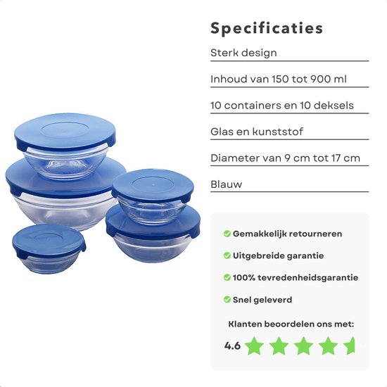Voedselcontainer Geëmailleerde met Glazen Deksel TONCA 1,9 l
