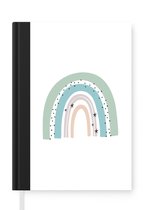 Notitieboek - Schrijfboek - Regenboog - Kinderen - Sterren - Stippen - Pastel - Notitieboekje klein - A5 formaat - Schrijfblok