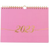 Familie weekplanner 2023 | Planner l Kalender | Met stickervel | Jaarplanner | Inclusief standaar om rechtop neer te zetten | A4 formaat | Roze | FSC-keurmerk | 29.7 x 21.5 x 1.5 cm