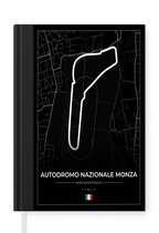 Notitieboek - Schrijfboek - Racing - F1 - Circuit - Italië - Autodromo Nazionale Monza - Zwart - Notitieboekje klein - A5 formaat - Schrijfblok