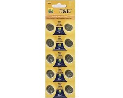 AG10 horloge batterijen / 389A - 10 stuks T&E  389A-LR1130W-CX189-AG-10 1.55V knoopcel batterij