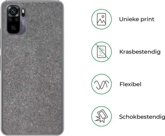 Coque Xiaomi Redmi Note 10 - Béton - Motifs - Ciment - Vintage - Texture - Rustique - Coque de téléphone en Siliconen