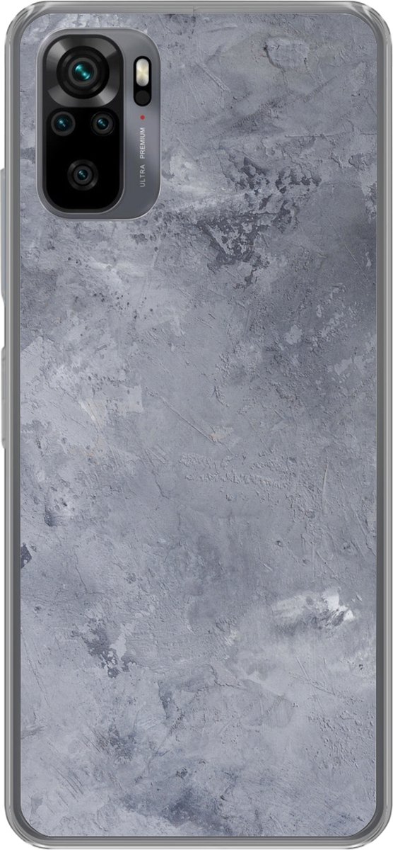 Telefoonhoesje Geschikt voor Xiaomi Geschikt voor Redmi Note 10 Pro hoesje - Leisteen - Beton print - Retro - Structuren - Grijs - Rustiek - Siliconen Telefoonhoesje Telefoonhoesje