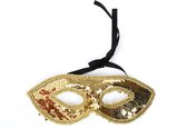 Venetiaans Masker Goud - Pailletten - One Size - Een Stuk