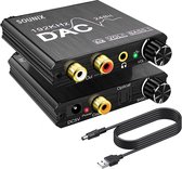 Sounix Digitaal naar analoog audio converter - 192KHz - Digital SPDIF/Optical/Toslink/Coaxial to Analog Stereo L/R RCA and 3.5mm Jack Converter-USB00117