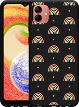 Hoesje zwart Geschikt voor Samsung Galaxy A04 Regenboog Patroon
