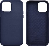 WIWU - Telefoon Hoesje geschikt voor iPhone 13 Pro - Calfskin Back Cover - Blauw