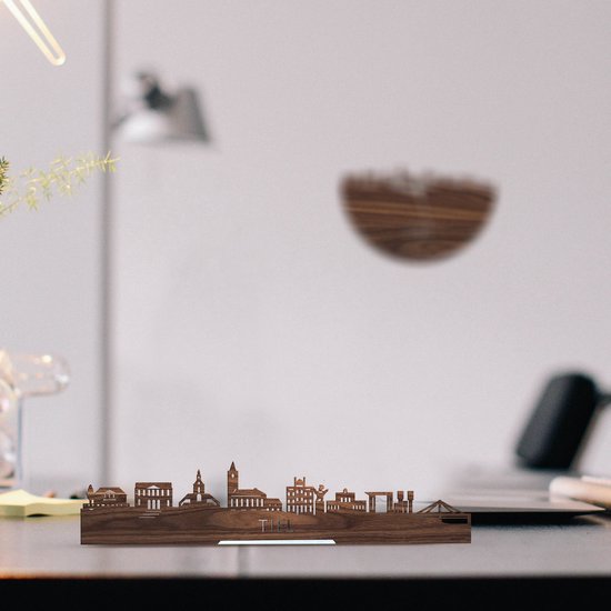 Debout Skyline Tiel Notenhout - 60 cm - Décoration d'intérieur design - Décoration à poser