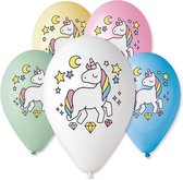Ballons Premium "Licorne - nuit magique" , 12" / 5 pièces [EAN PROMOBALLONS]
