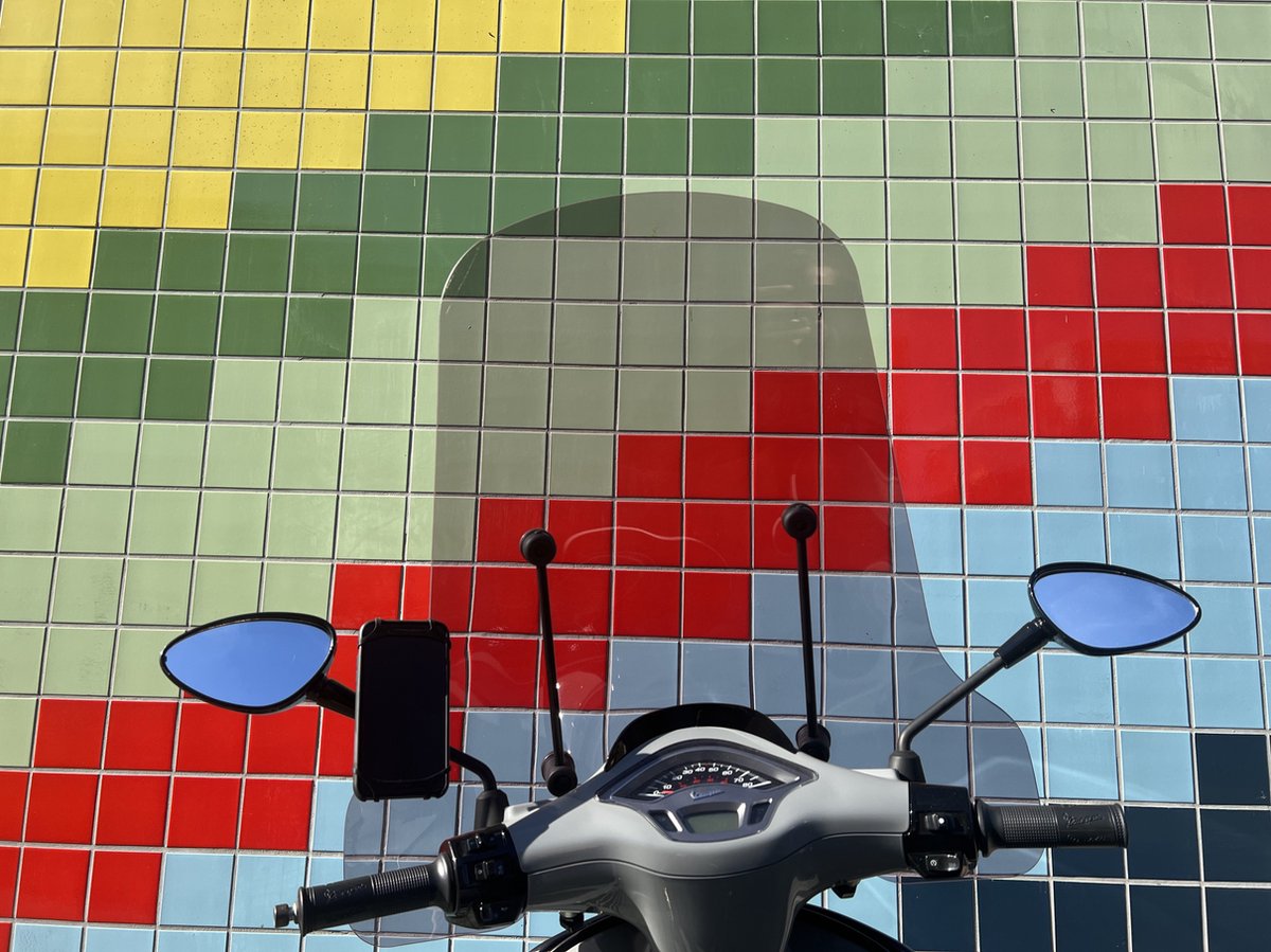 Telefoonhouder voor Scooter - Motor - MANOS LIBRES - MODEL E - Spiegel Bevestiging - Universeel - Zwart - Piaggio - Vespa - Zip – foto 5