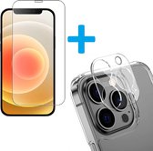 Display Bescherming Schermprotector Tempered Glass Screen Protector + Camera lens Beschermer transparant Geschikt voor: Apple iPhone 12 Pro