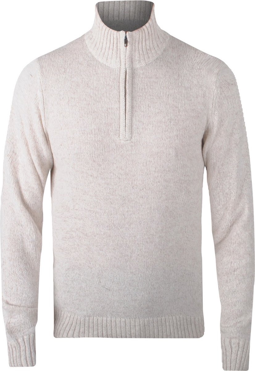 Consenso Heren Trui met Rits Lamswol Beige