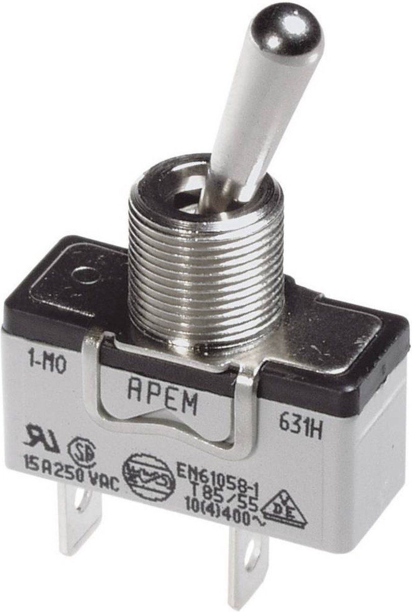 APEM 637NH/2 637NH/2 Tuimelschakelaar 250 V/AC 10 A 1x (aan)/uit/(aan) Moment/0/moment 1 stuk(s)