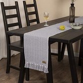 UKOBÄN Decoratieve tafelloper, grijs/wit/woonkamerdecoratie/boho retro tafelkleed, tafelset, slaapkamer keuken, 30 x 150 cm