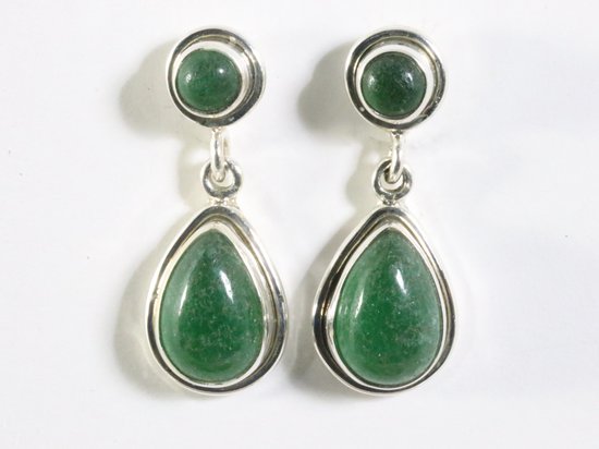 Boucles d'oreilles en argent avec jade