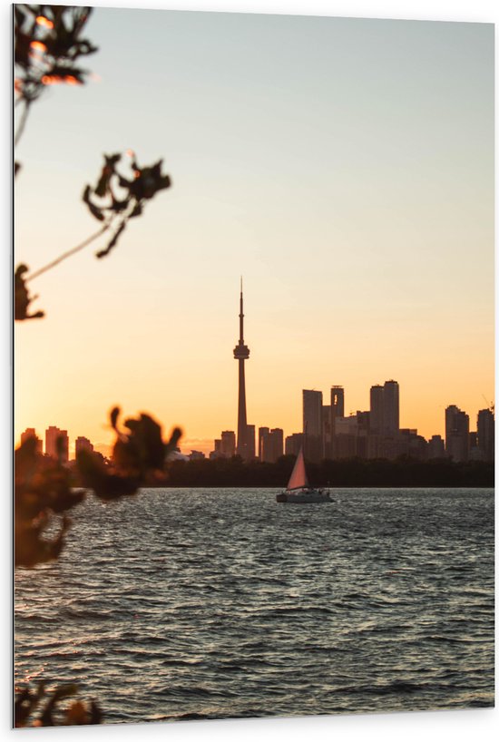 WallClassics - Dibond - Toronto Tower - 80x120 cm Foto op Aluminium (Met Ophangsysteem)