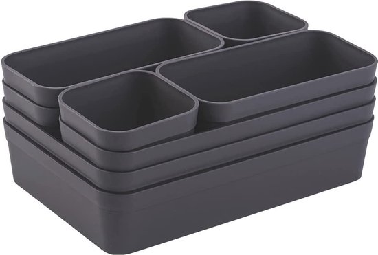 8-delige Lade-organizerset – 3 Formaten, Verstelbaar, Antislip, Perfect Voor Keuken, Badkamer, Bureau En Kantoor