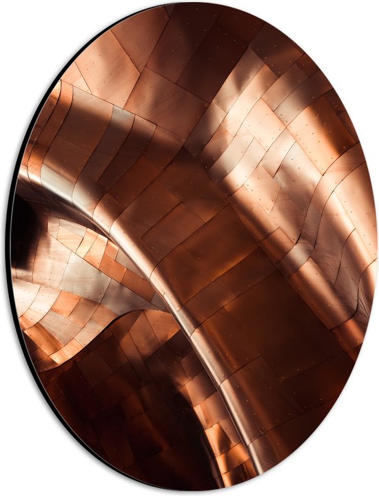 WallClassics - Dibond Ovaal - Bronzen Platen - 21x28 cm Foto op Ovaal (Met Ophangsysteem)