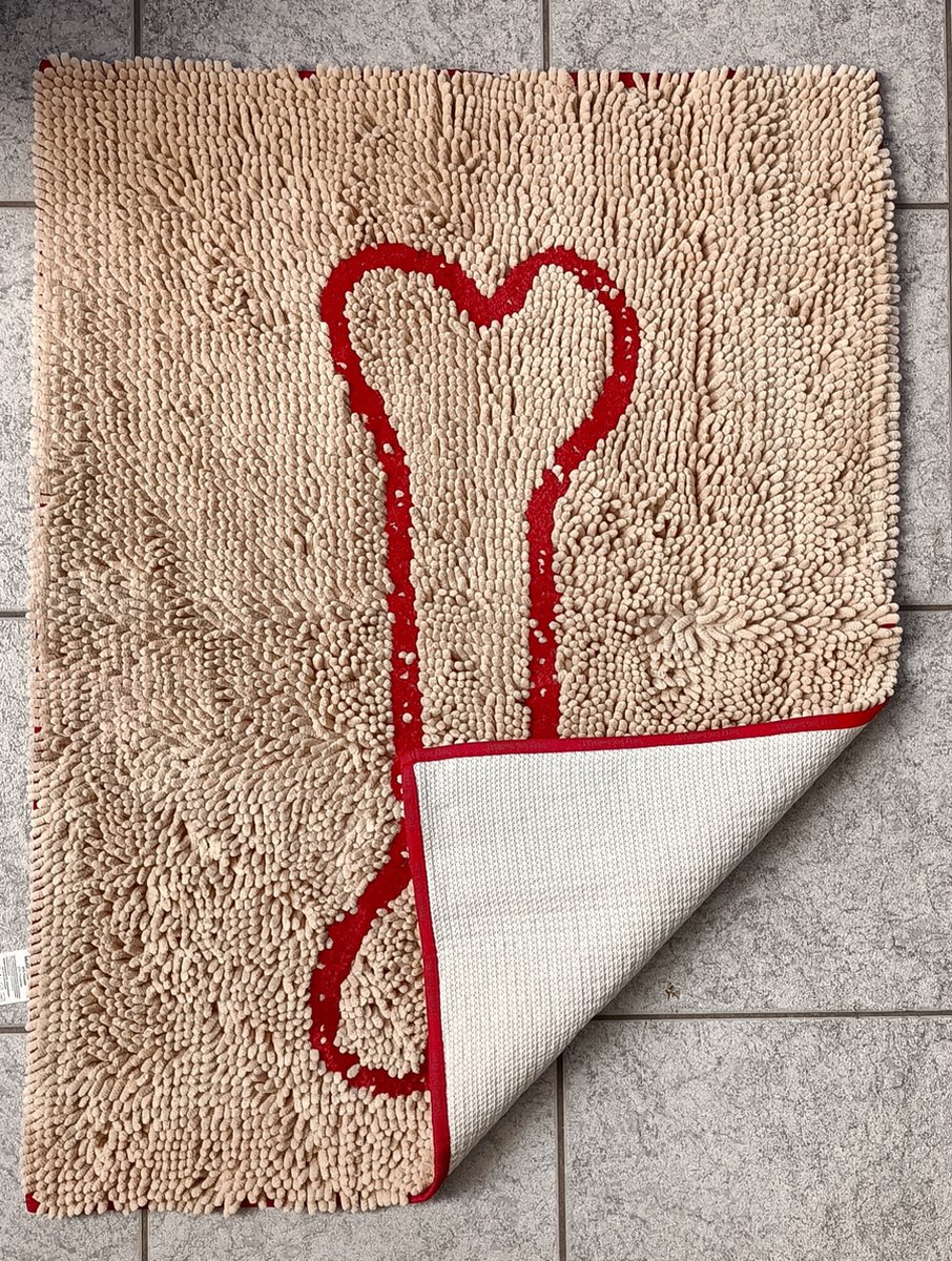 de Dirty Dog Droogloopmat - Hond - Beige 90x66 cm