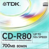 10 Pack - TDK CD-R - 80 min. - 700 MB - 52x (Jewelcase)