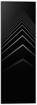 WallClassics - Dibond - Stapel Zwarte Abstracte Platen - 50x150 cm Foto op Aluminium (Wanddecoratie van metaal)