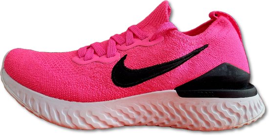 Nike Epic React Flyknit 2 - Chaussures de Chaussures de course pour femme - Taille 35,5 - Rose/ Zwart