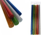 Lijmsticks - Navulling Lijmpistool - 1,1 cm - 18 cm lang - Glitter - 5 Kleuren - Hobby - Knutsel - 5 stuks - Voordeel Set 15 Stuks