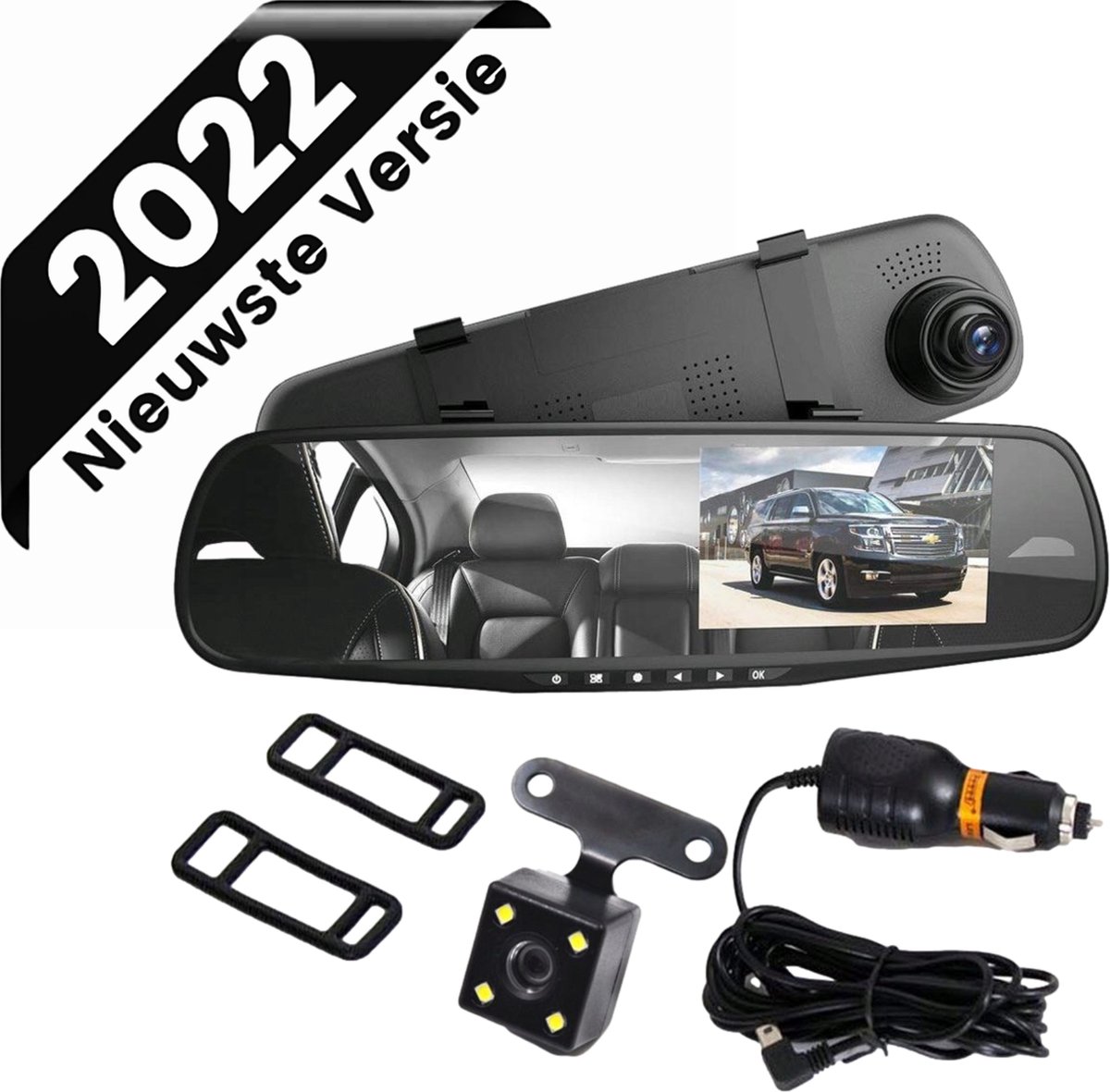 Car Backup Camera Monitor, 9 Inch IPS Screen HD 4 Way Video Input Rear View Camera Backup Camera System Kit For Truck RV Van Trailer Passenger Car