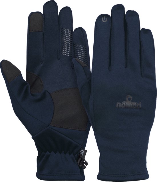 NOMAD® Stretch Handschoen | Maat S Donkerblauw | Voor Herfst / Wandelen | Anti-slip Grip | Touch-screen functie | Machinewasbaar