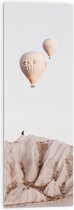 WallClassics - Acrylglas - Twee Luchtballonnen boven Rotslandschap - 30x90 cm Foto op Acrylglas (Met Ophangsysteem)